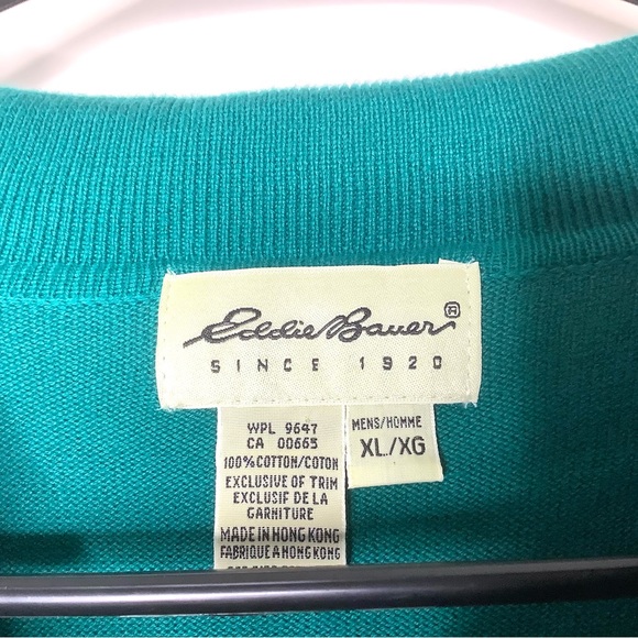 < Vintage Eddie Bauer Teal Collared Sweater > - Picture 4 of 4